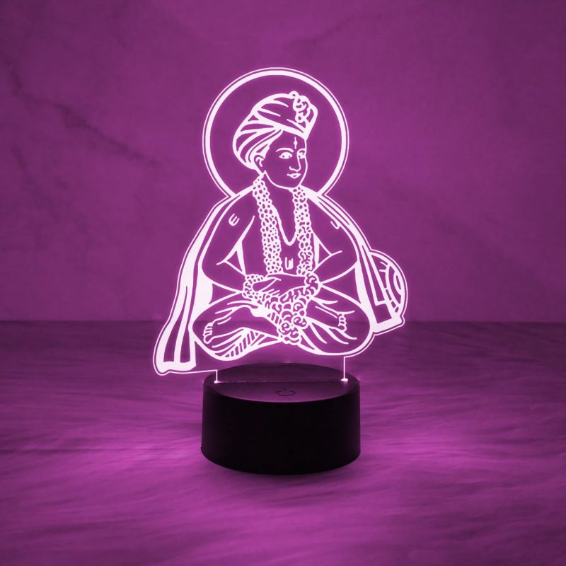 3D Illusion Saint Dnyaneshwar Lamp  Indian Marathi Saint  Automatic Color Changing Light  Home & Office Decor Light  Marathi Saint Home Decoration Light